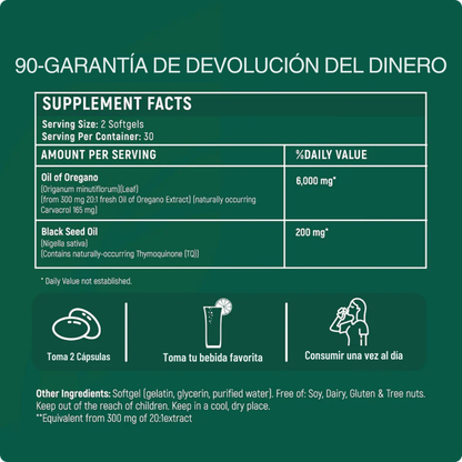 Cápsulas blandas de aceite de orégano - Siente la diferencia en 14 días