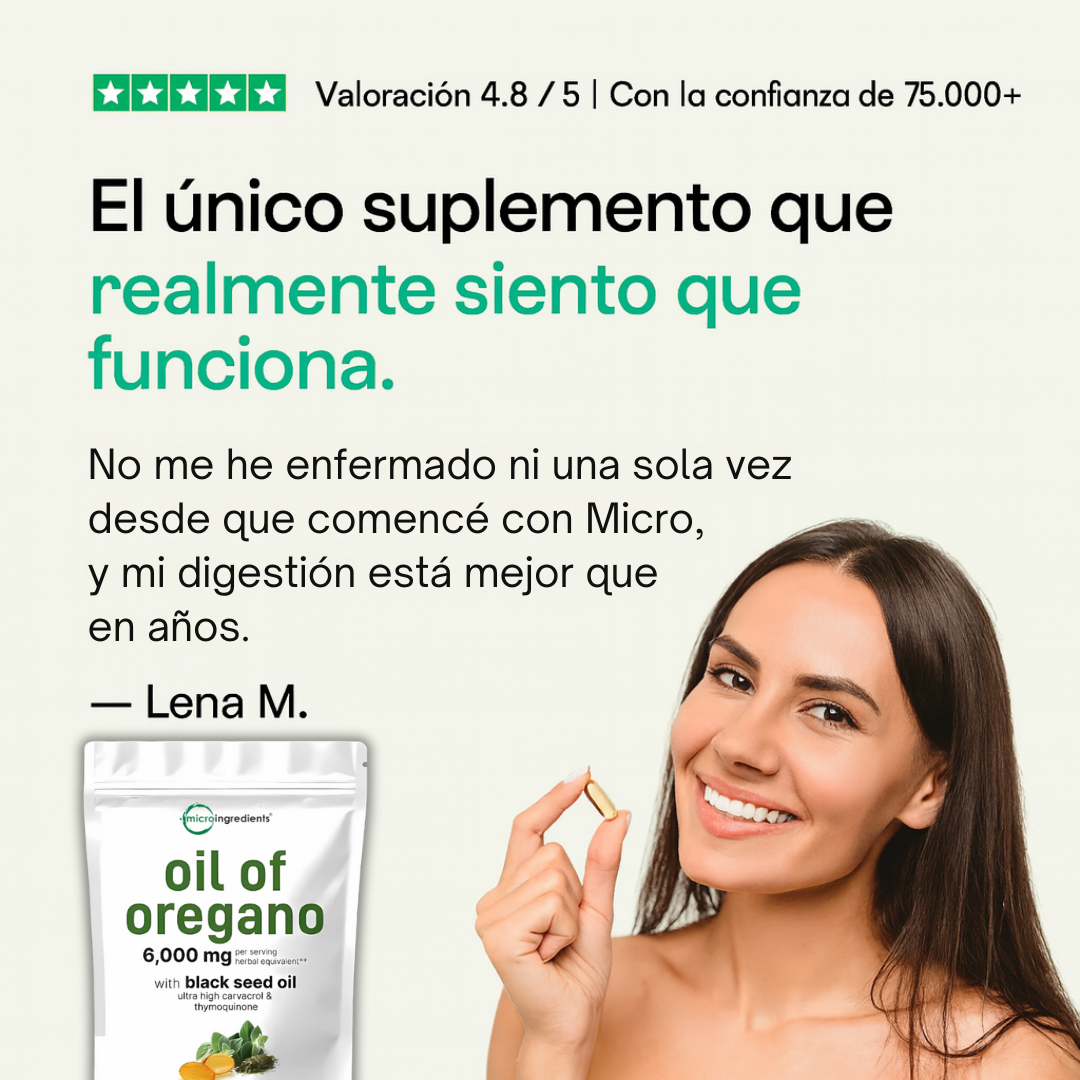 Aceite de orégano - Desinflama el vientre y mayor energía en 72 hrs