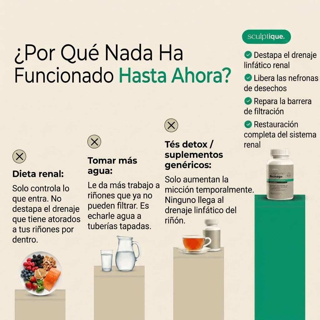Nueva fórmula de máxima potencia: Cápsulas de drenaje linfático renal de Sculptique™ - Orina Espumosa